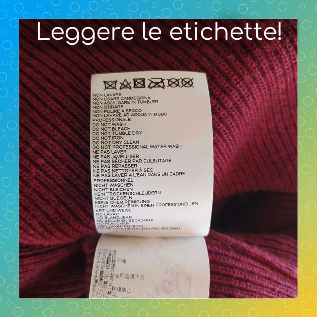Leggere le etichette dei vestiti