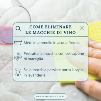 Eliminare macchie di vino